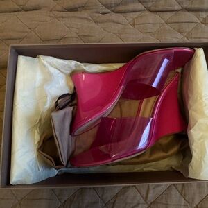 Gianvito Rossi Pink Wedge Mules Size 39